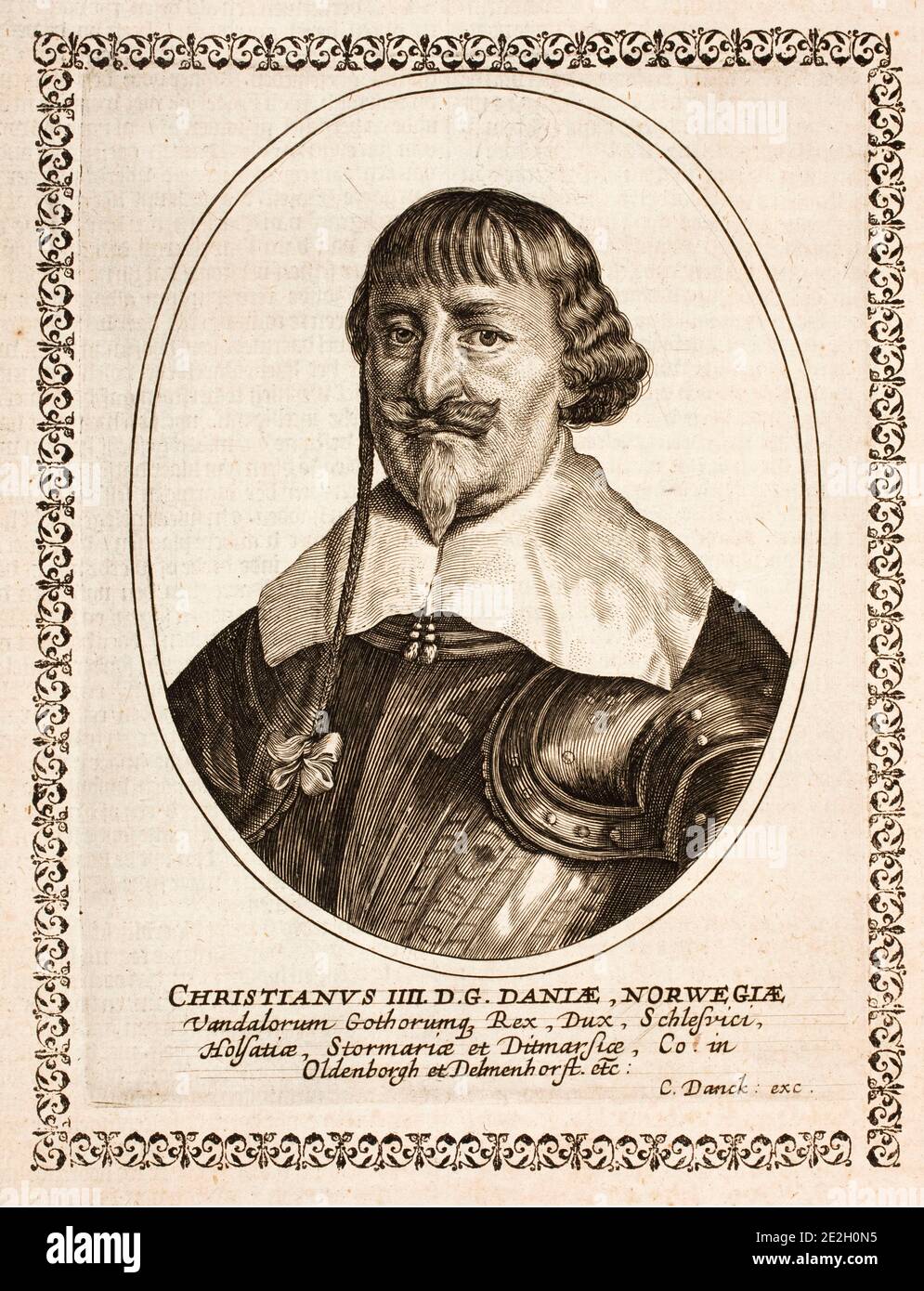 European rulers of 1617th centuries. Portrait of Christian IV of