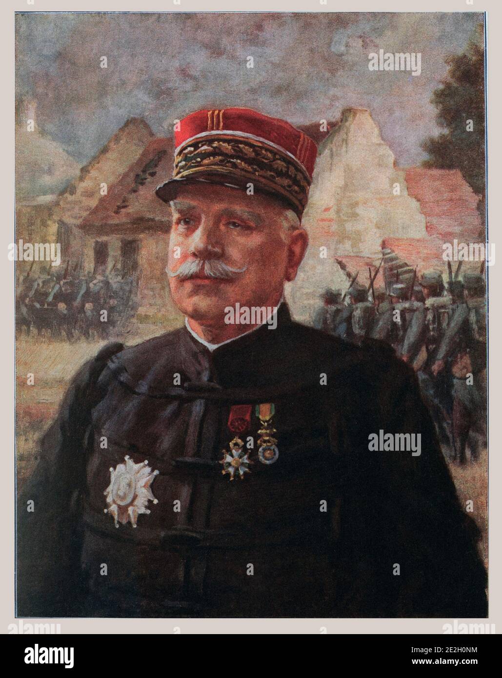 Marshal Joseph Jacques Cesaire Joffre (1852 – 1931), was a French general who served as Commander-in-Chief of French forces on the Western Front from Stock Photo