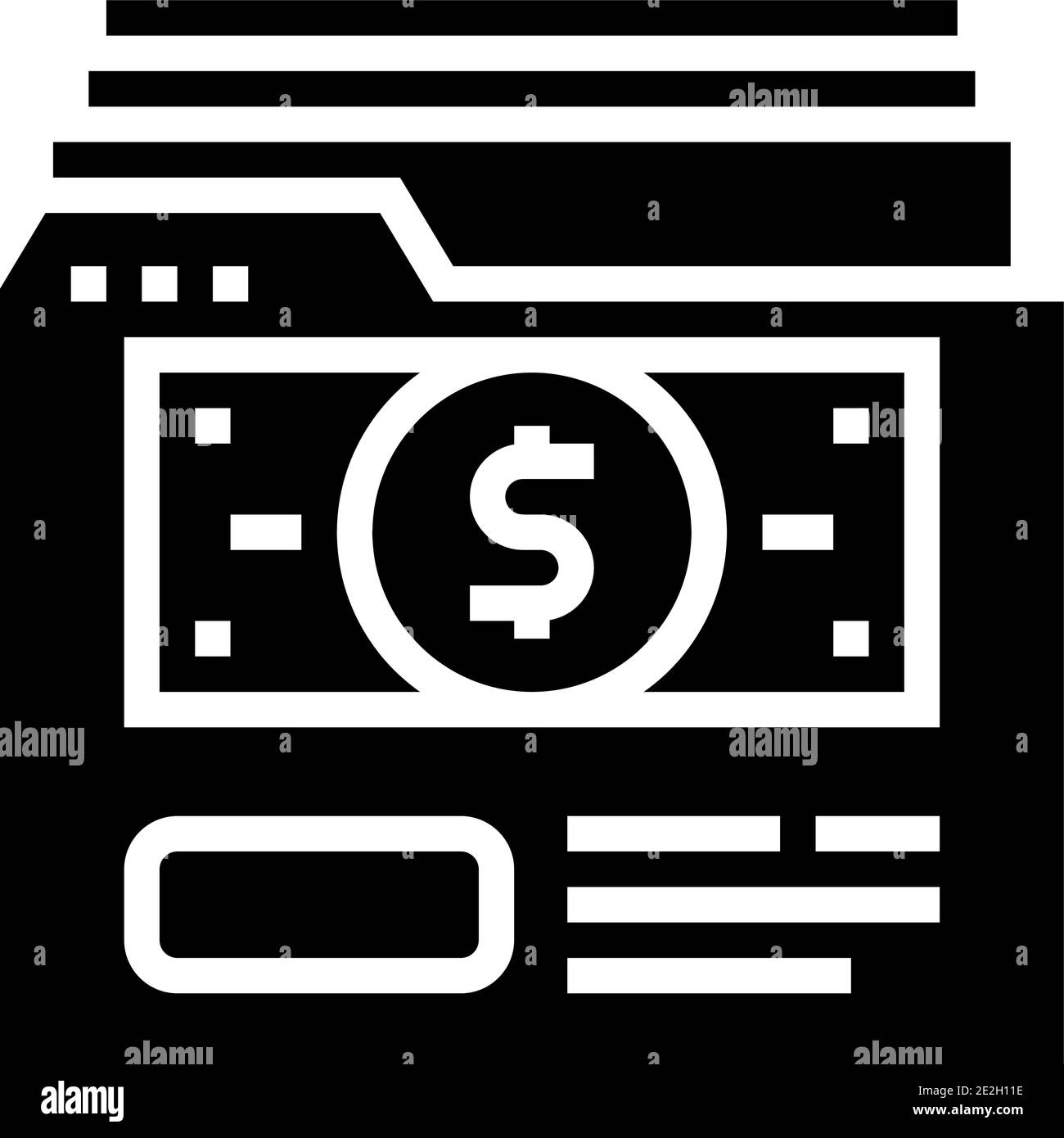 investment archive folder glyph icon vector illustration Stock Vector