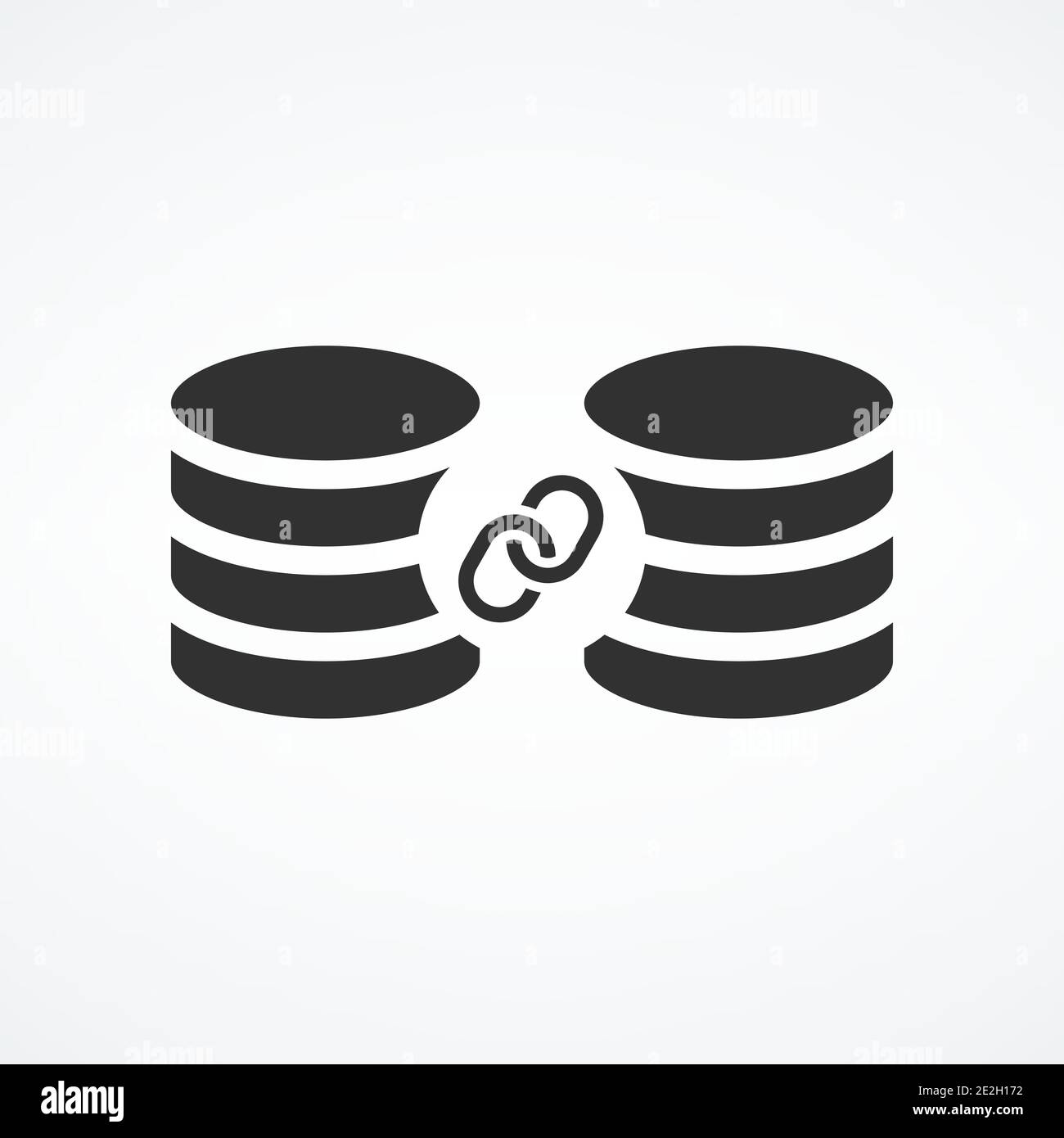 databases linked, backup data. Stock Vector illustration isolated Stock Vector