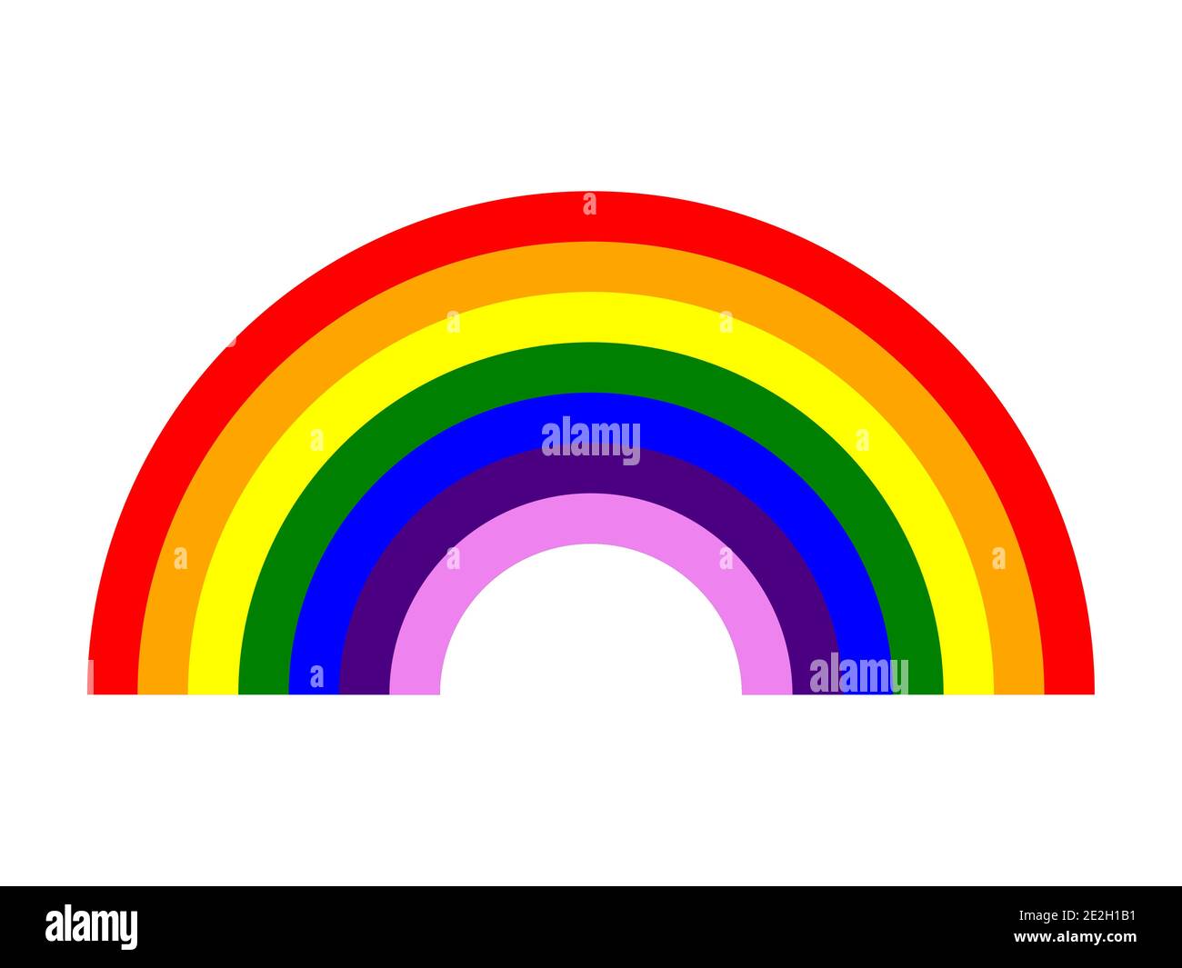 Rainbow with Seven Colors (Red, Orange, Yellow, Green, Blue, Indigo, Violet) Icon. Vector Image. Stock Vector