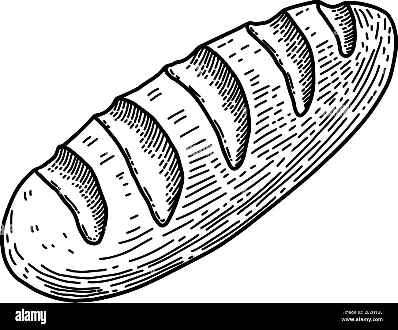 Illustration of bread in engraving style. Design element for poster ...