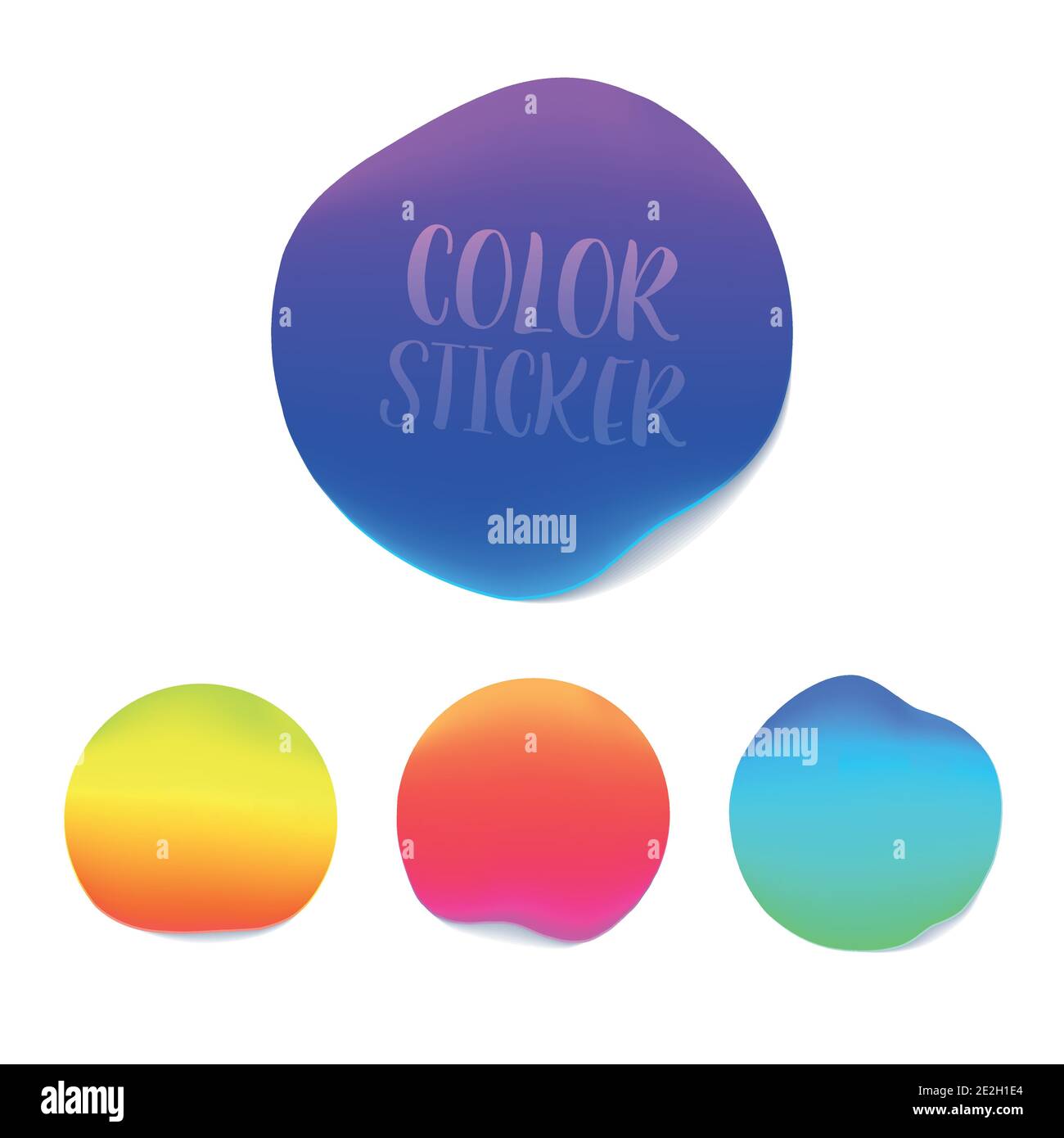 Color sticker vector template. Vector set sticker for your poster