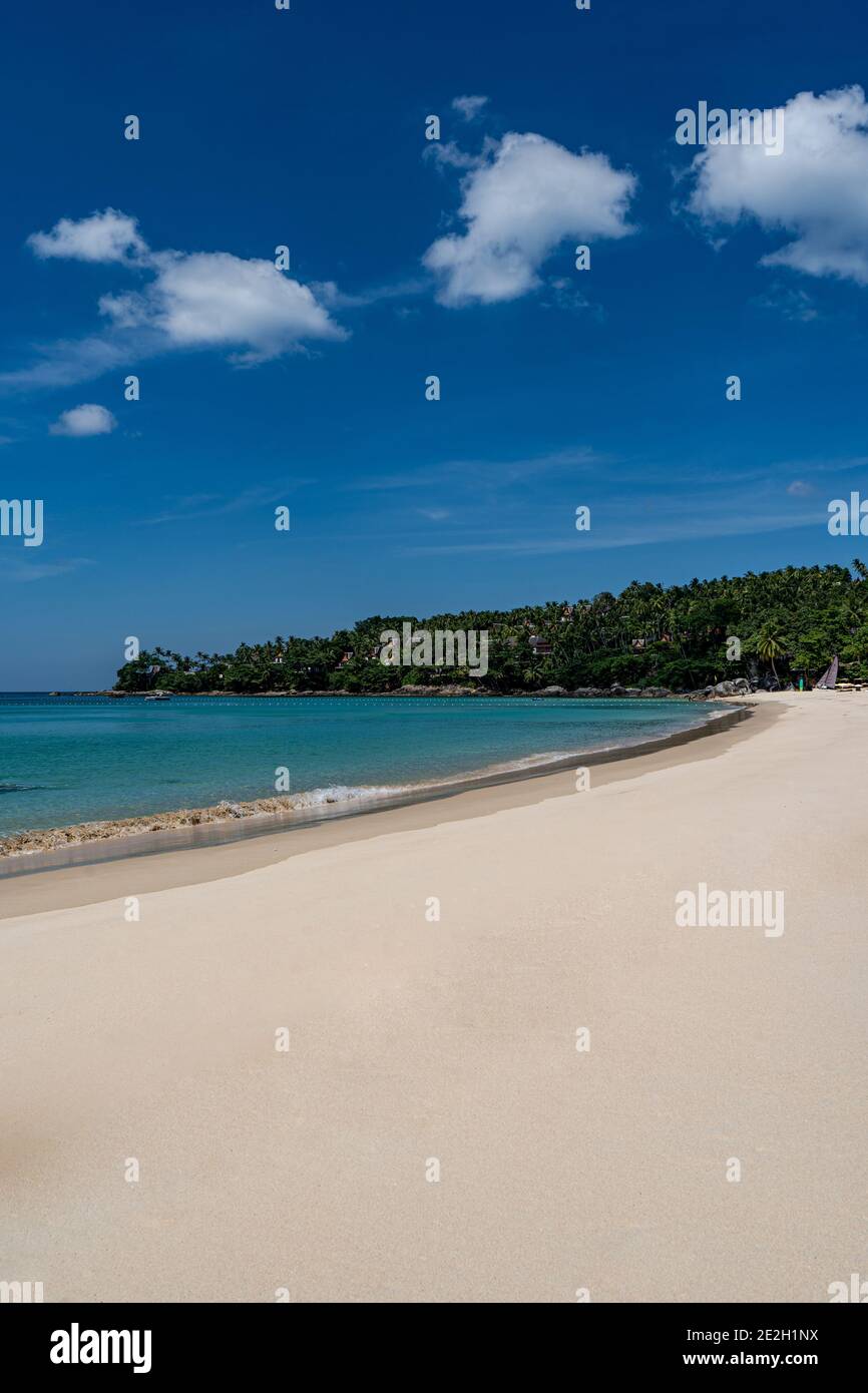 Pansea Surin Beach, Phuket, Thailand, is a little-known beach; only a few people know the beach as it can be a little difficult to find it. To get to Stock Photo