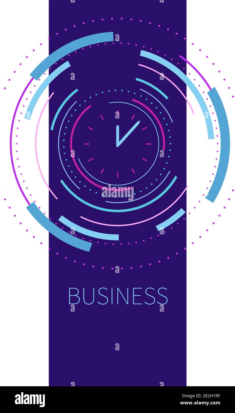 Modern design abstract clock. Abstract background with color circle ...