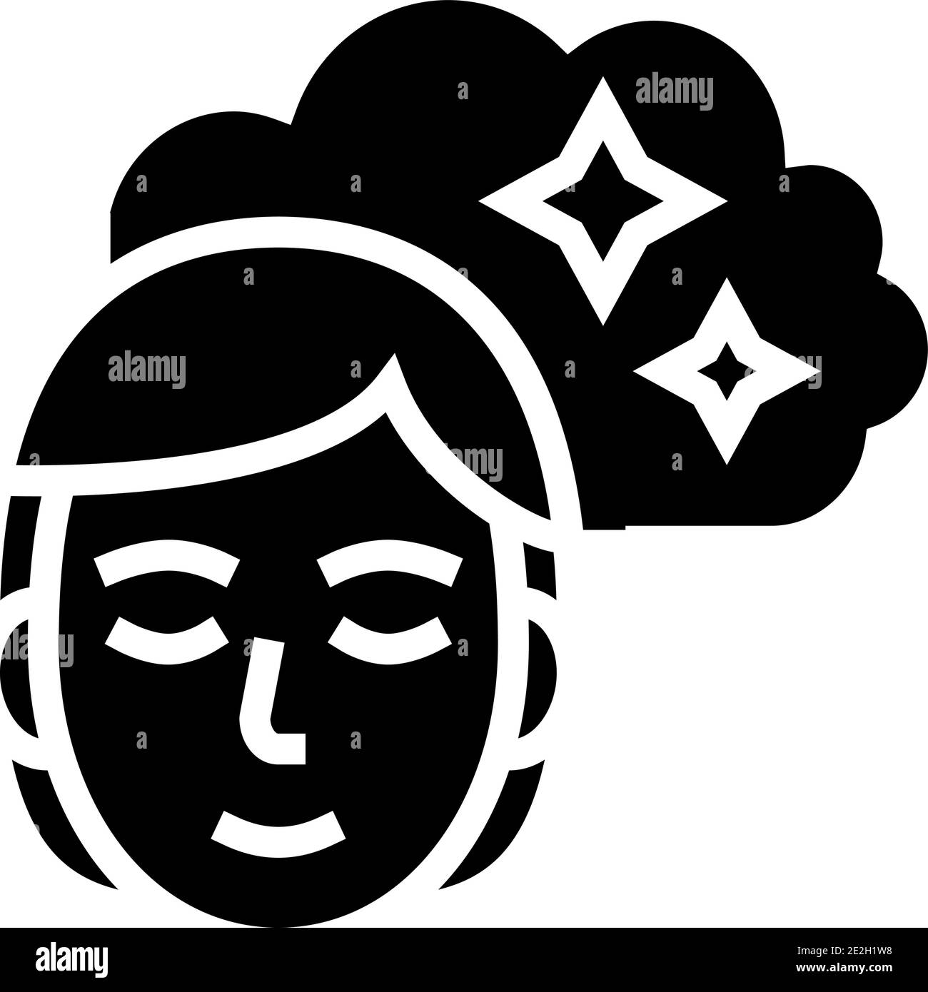 woman nostalgia glyph icon vector illustration sign Stock Vector Image ...