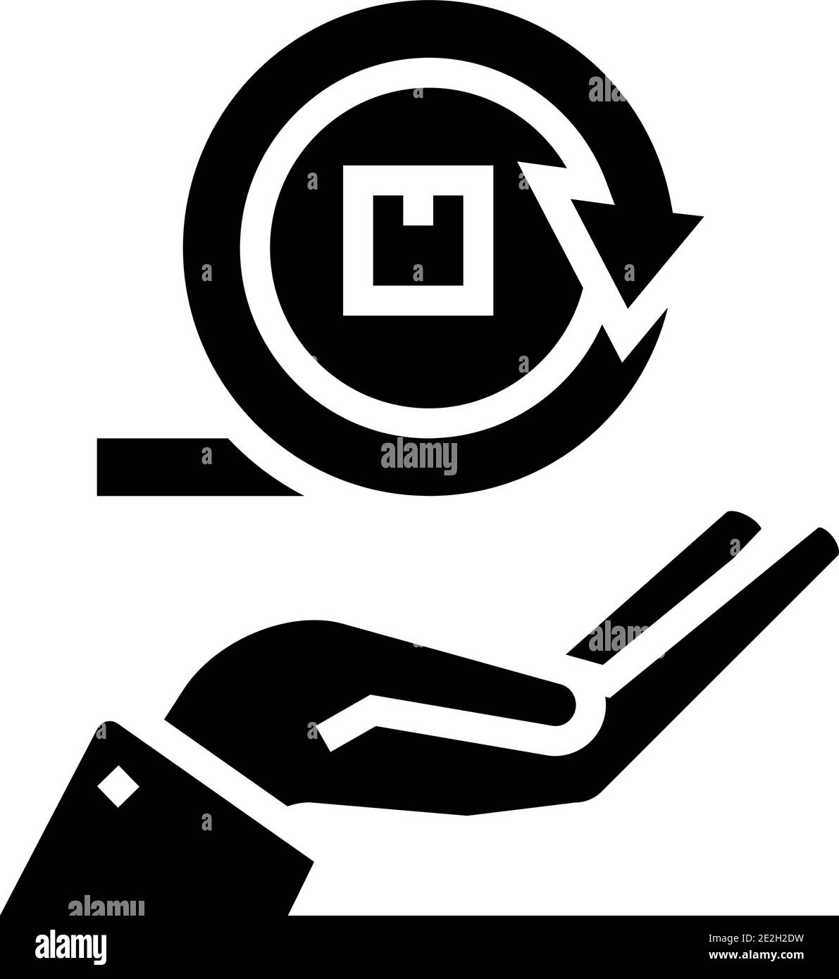 hand hold circular economy process glyph icon vector illustration Stock ...