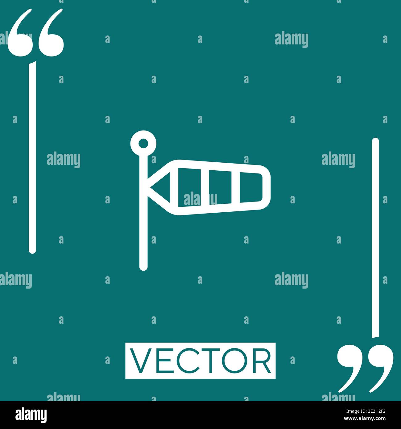 windsock vector icon Linear icon. Editable stroked line Stock Vector