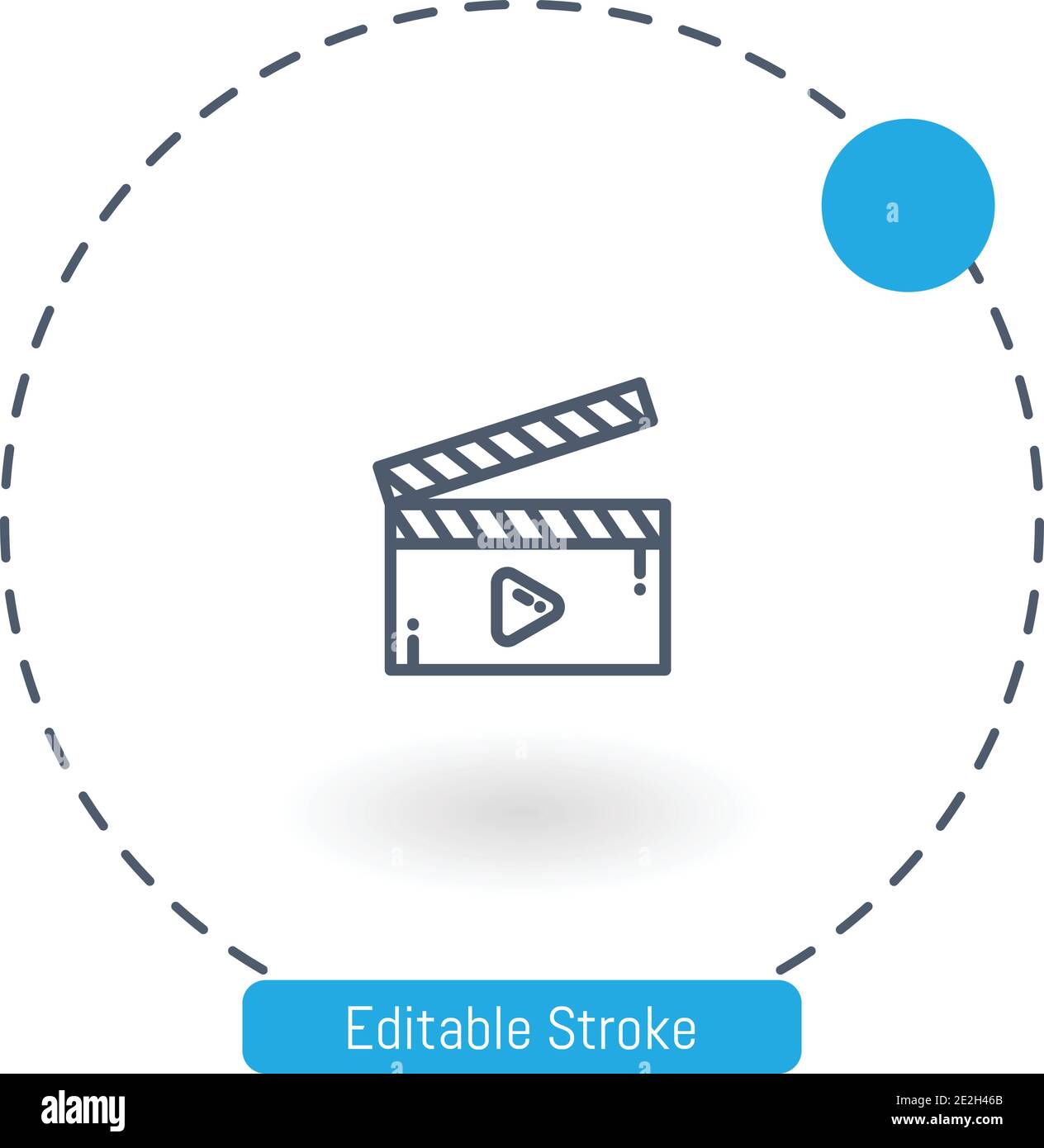 clapperboard vector icon editable stroke outline icons for web and mobile Stock Vector