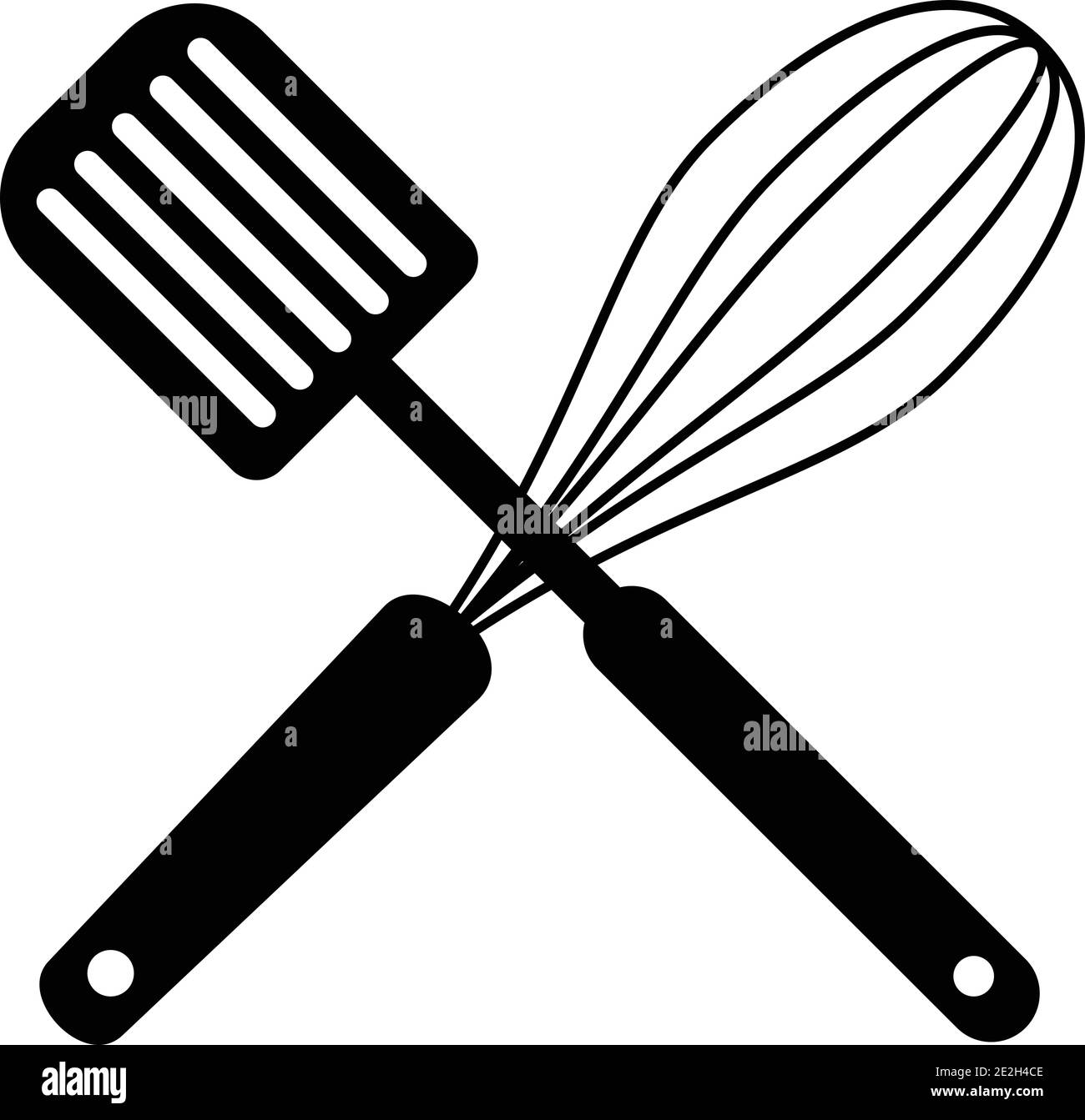 Whisk and spatula vector, clipart Stock Vector