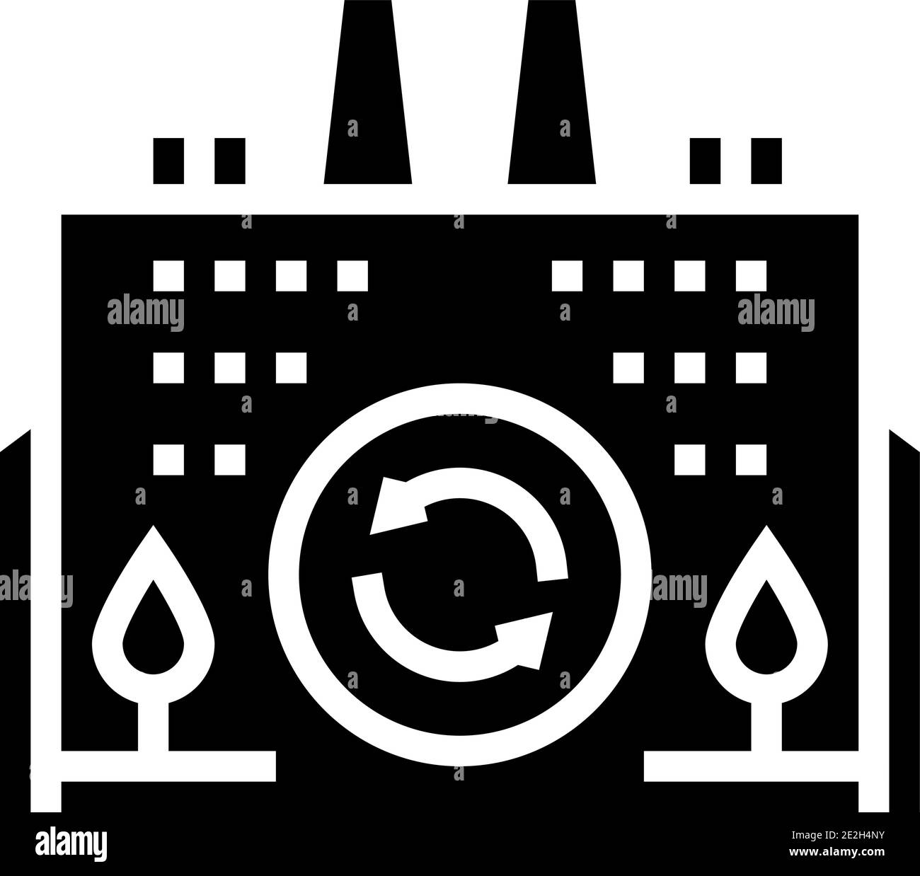 industrial plant building glyph icon vector illustration Stock Vector ...