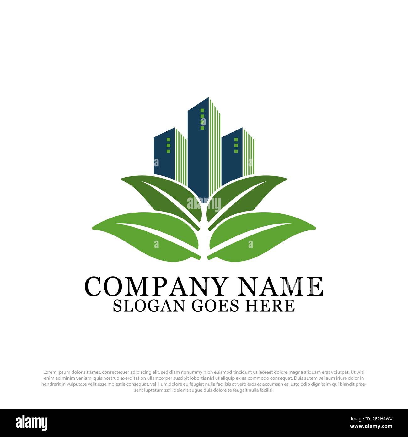 Green Apartment logo design vector, real estate building logo inspiration Stock Vector