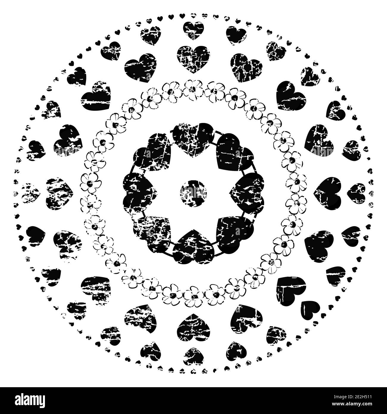 White heart ornament Black and White Stock Photos & Images - Alamy