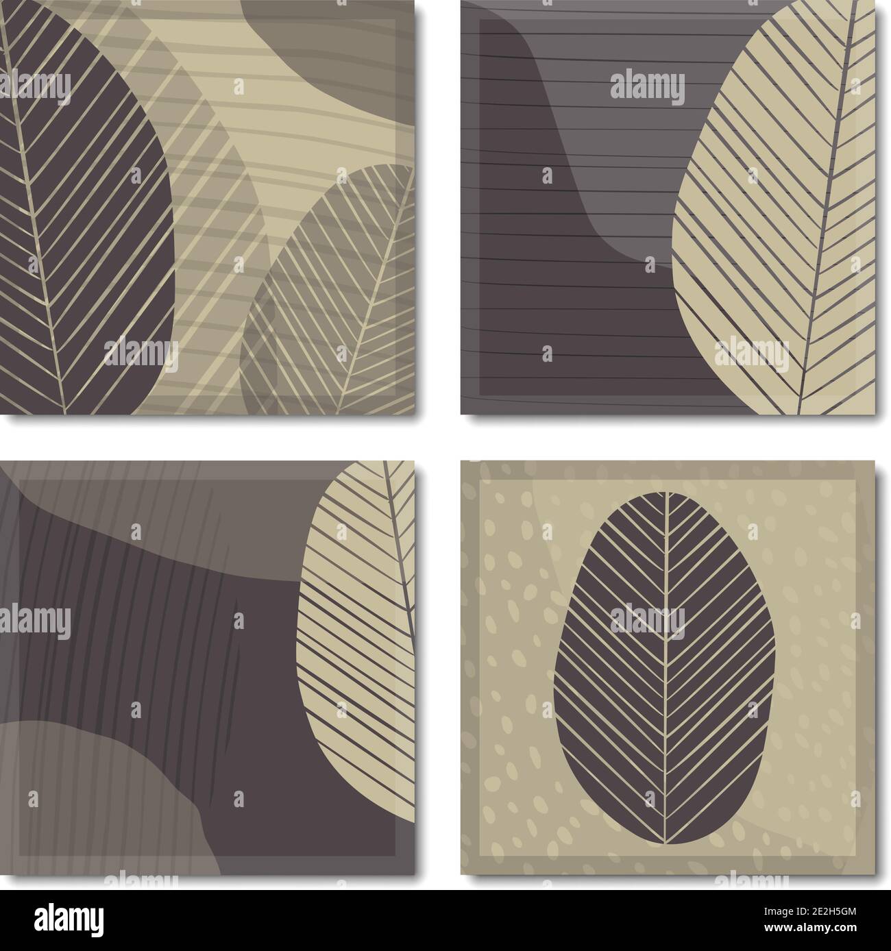 multi-page botanical abstract background or poster template with copy space for text vector illustration. Stock Vector