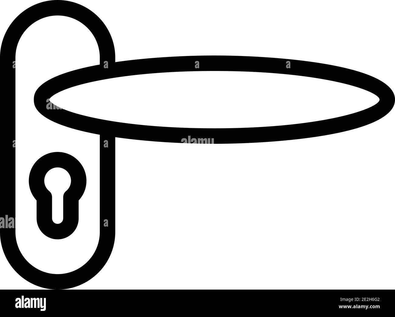 Device door handle icon. Outline device door handle vector icon for web