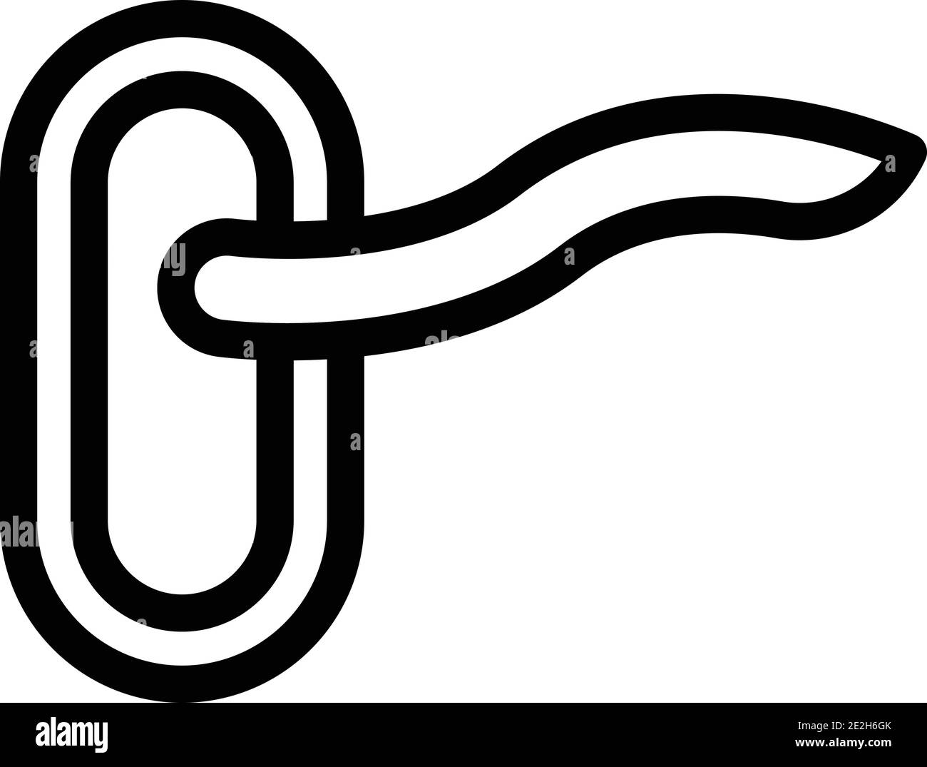 Domestic door handle icon. Outline domestic door handle vector icon for ...