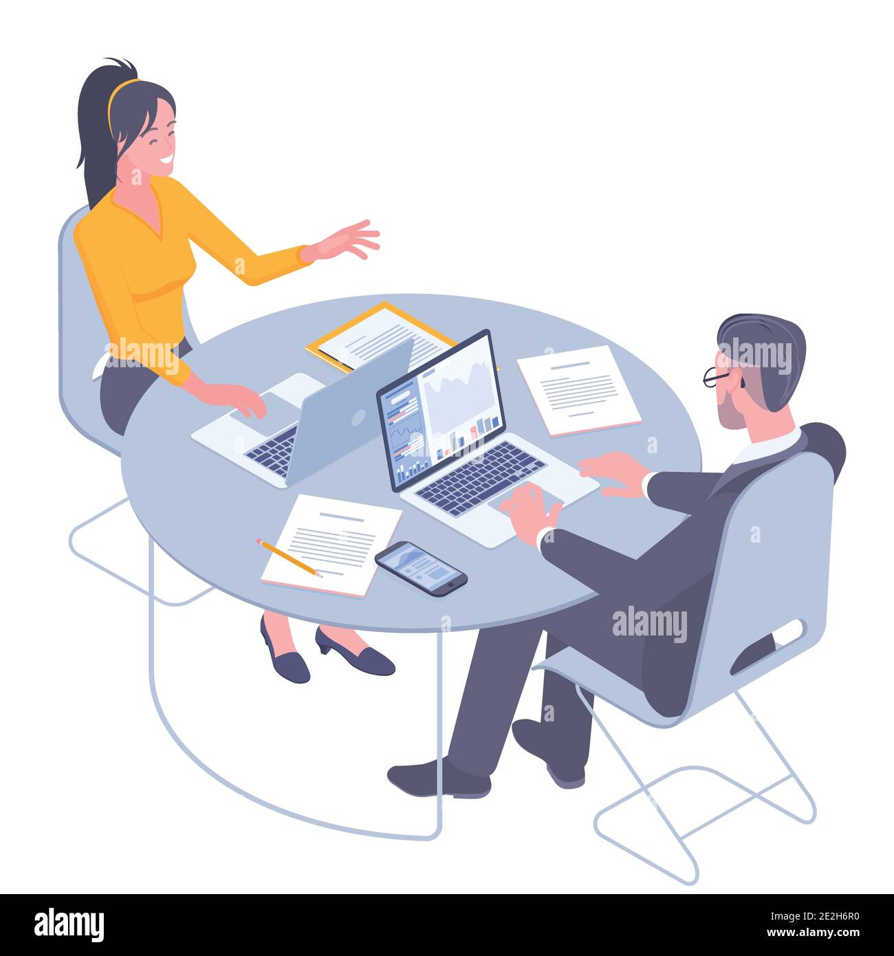 Young professionals at work Stock Vector