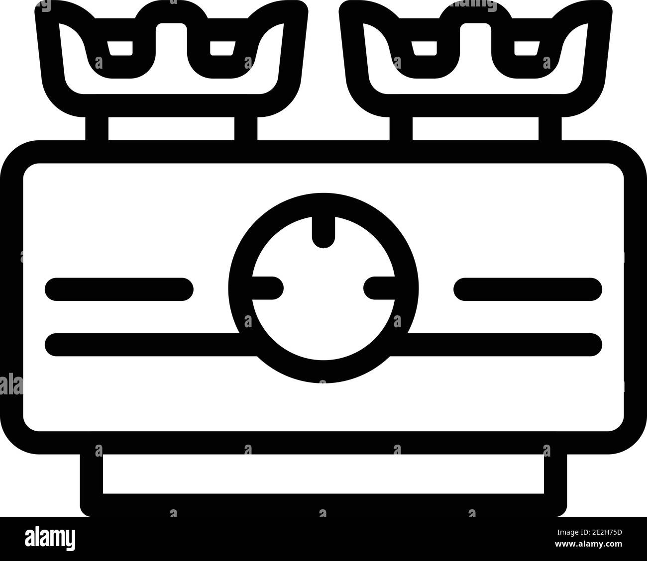 Flame gas stove icon. Outline flame gas stove vector icon for web