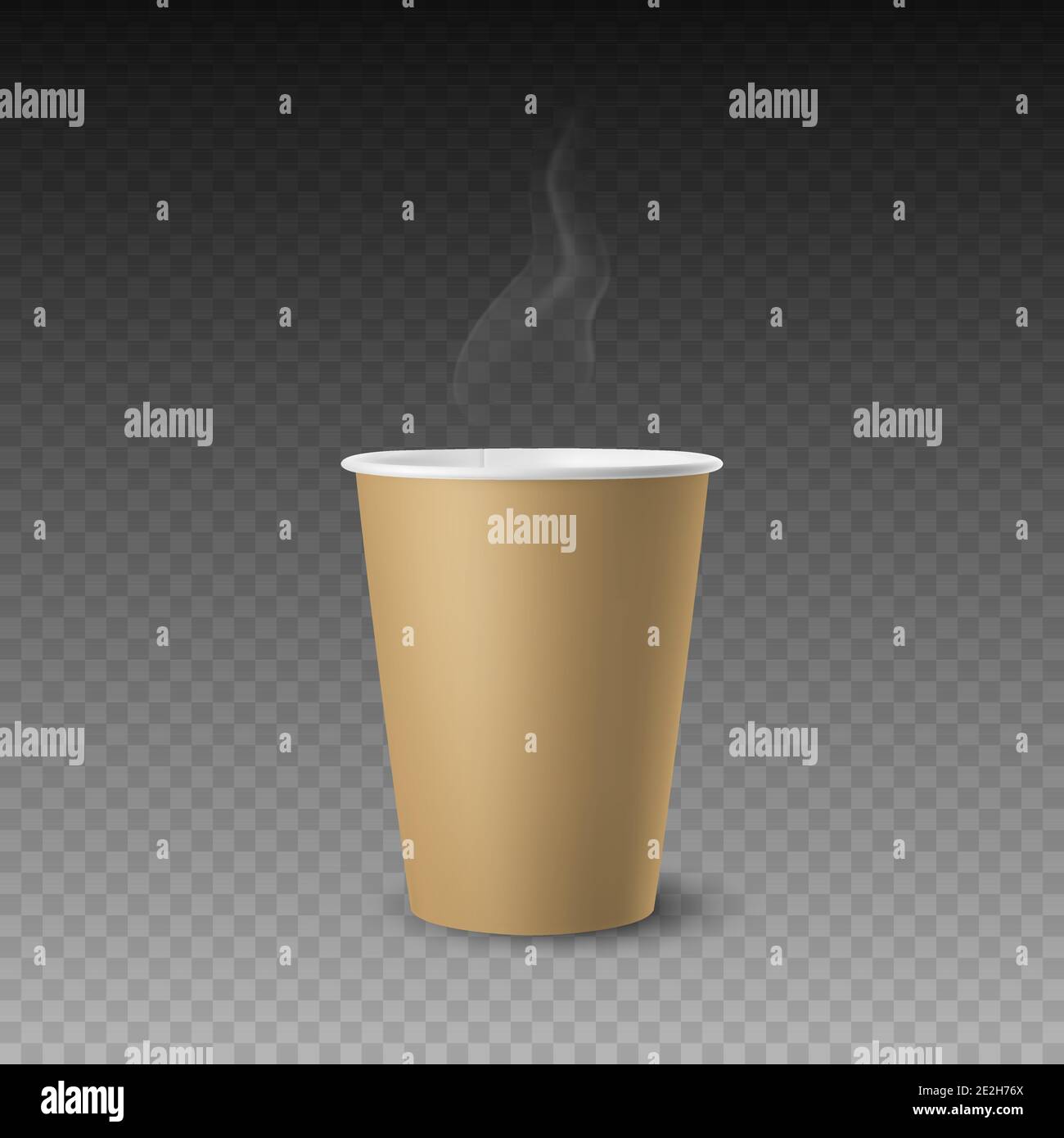 Vector 3d Realistic Brown Paper Glossy Disposable Cup for Beverage ...