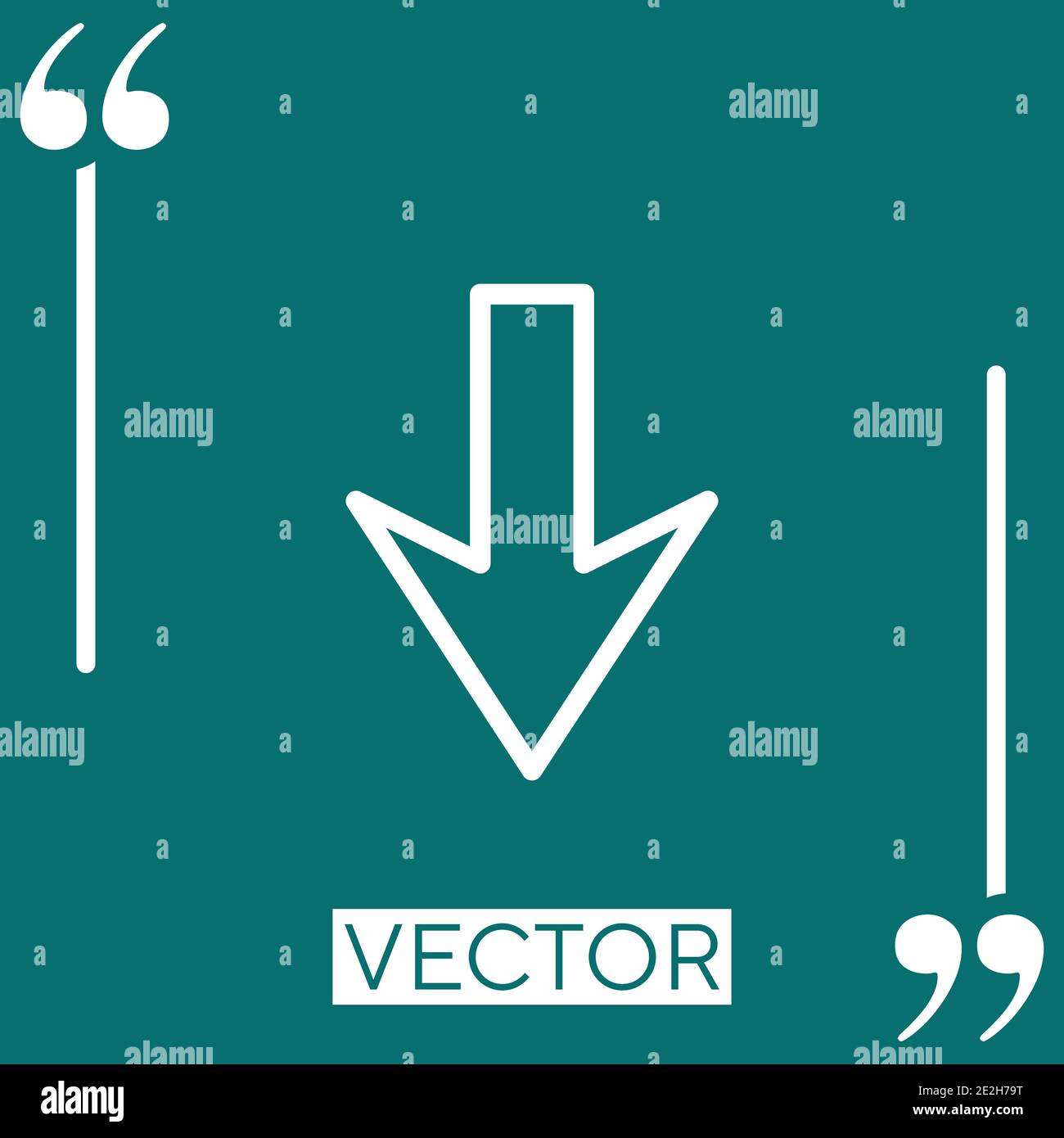 down vector icon Linear icon. Editable stroked line Stock Vector