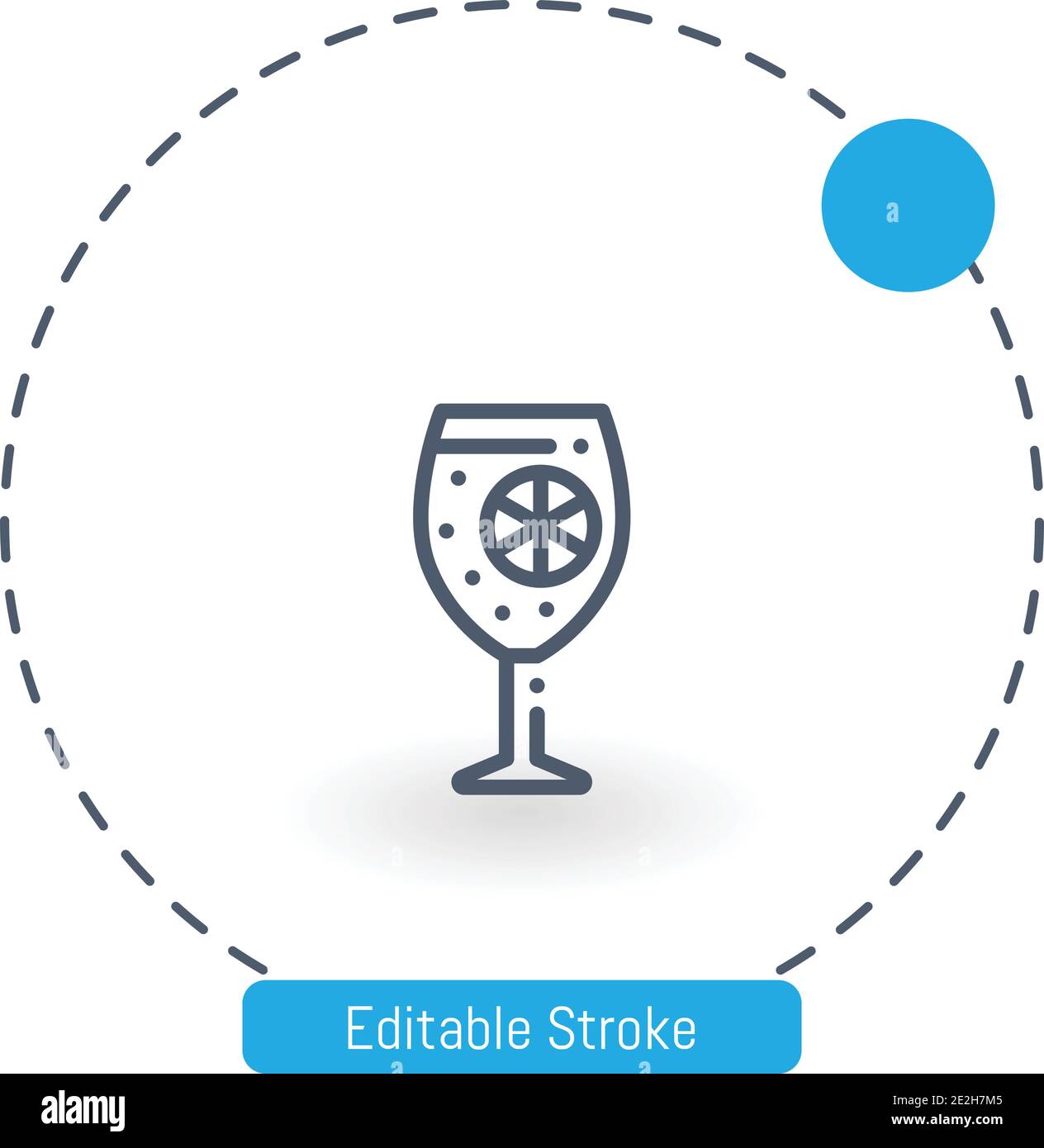 gin tonic vector icon editable stroke outline icons for web and mobile