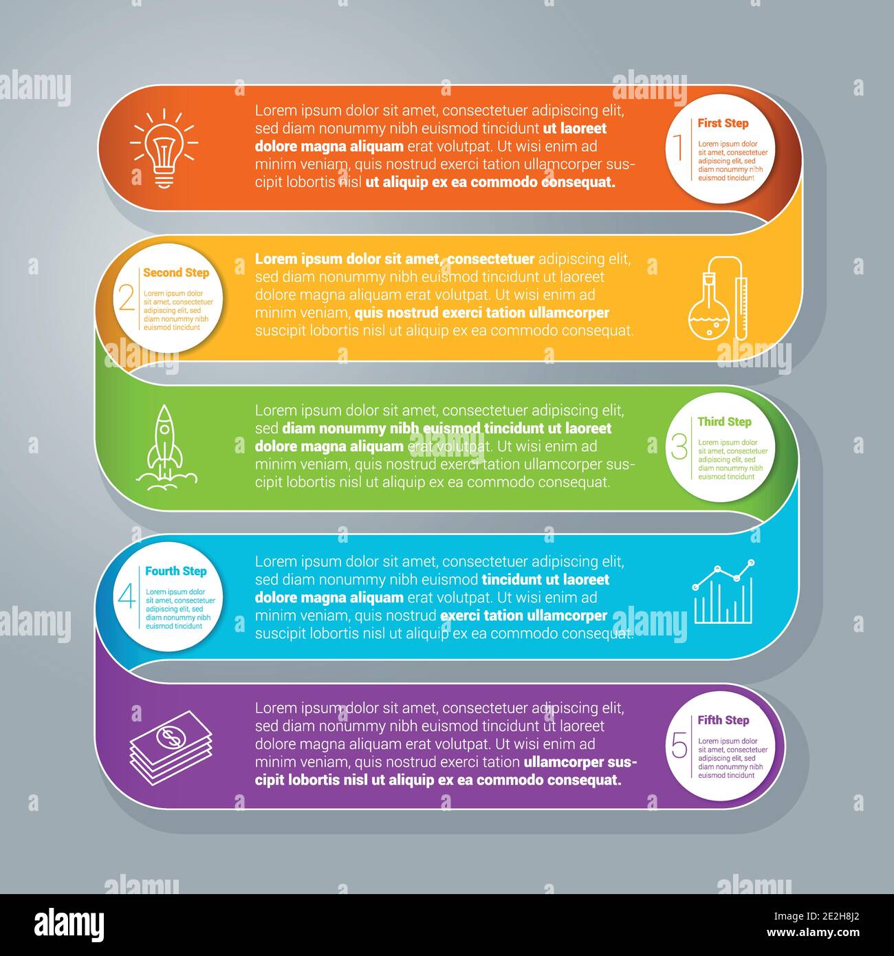 Step By Step Infographics Template Stock Vector Image And Art Alamy 8605