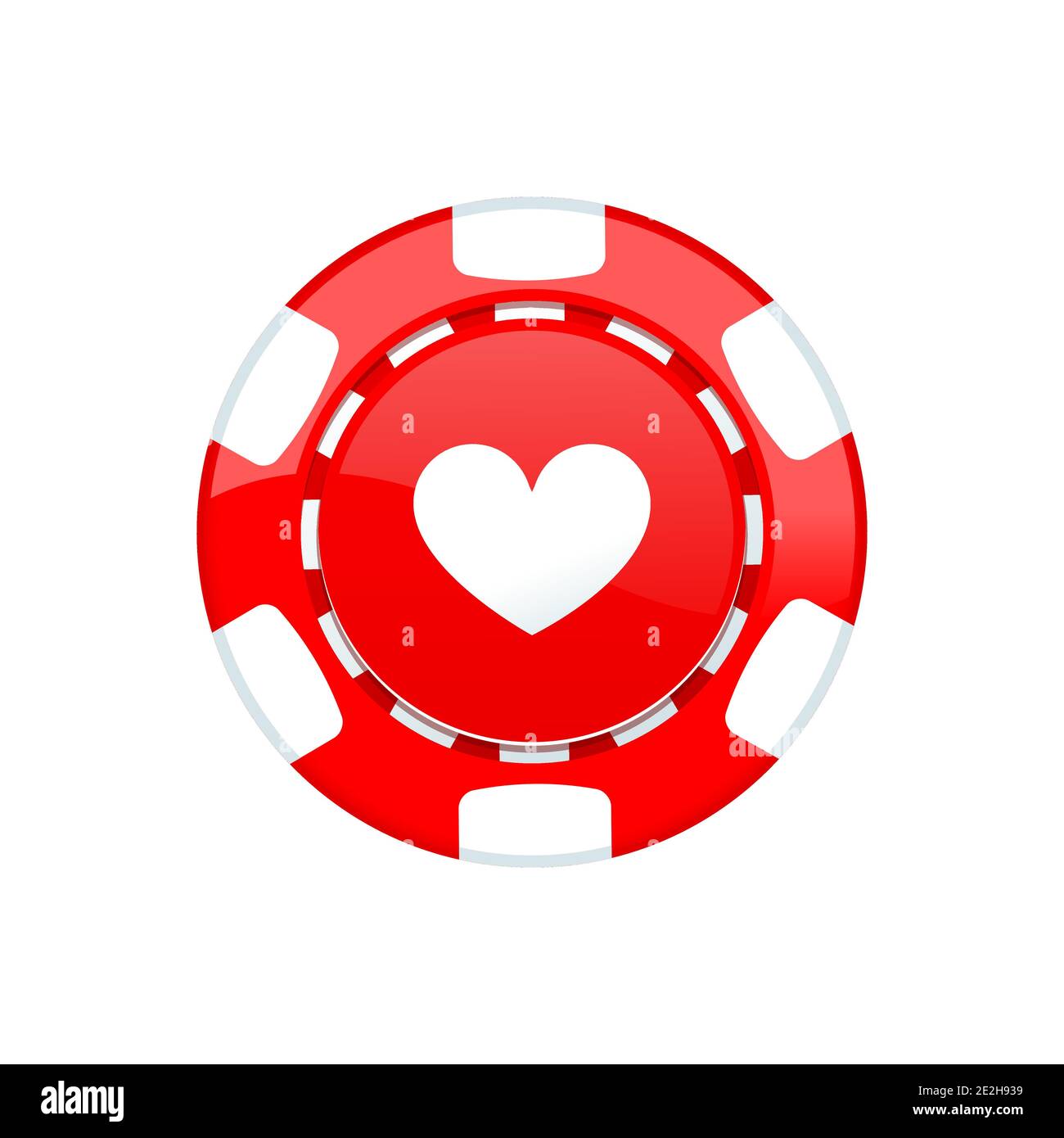 Red casino chip isolated on white background Stock Vector Image & Art ...