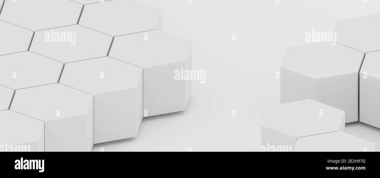 white abstract geometric pattern hexagon honeycomb 3d render ...
