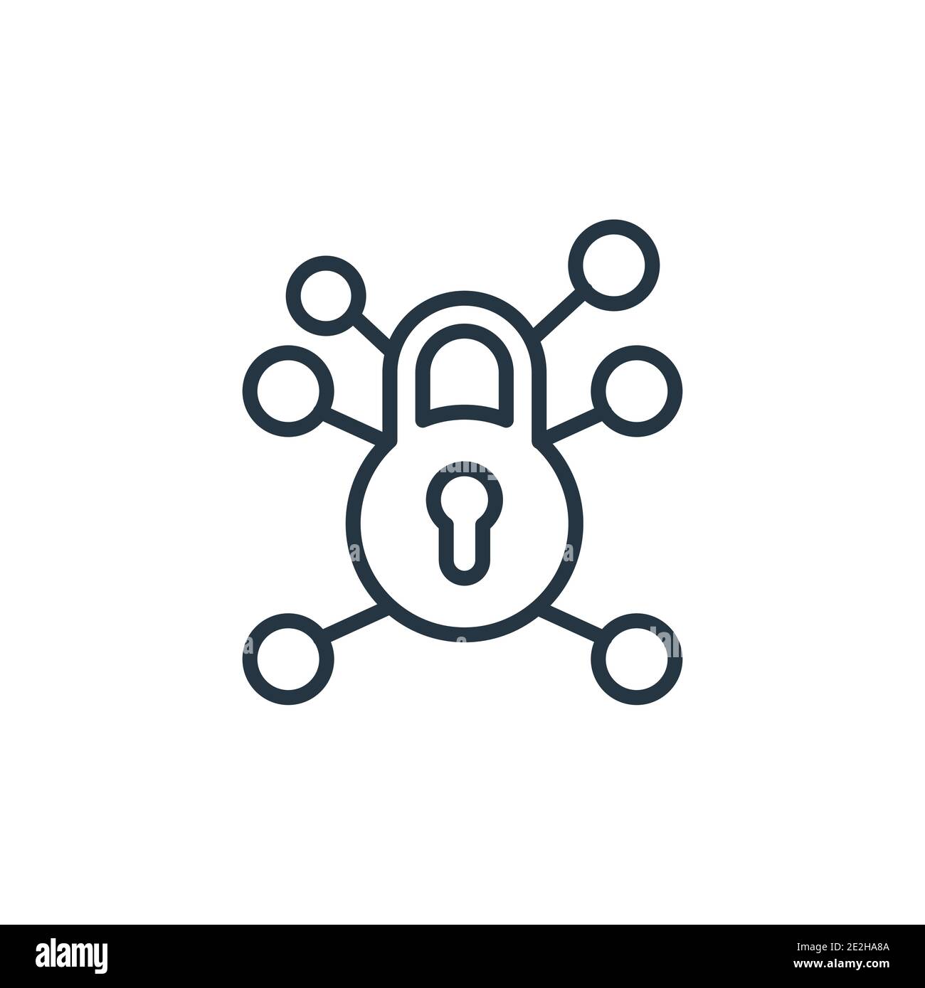 Private network outline vector icon. Thin line black private network icon, flat vector simple element illustration from editable networking concept is Stock Vector