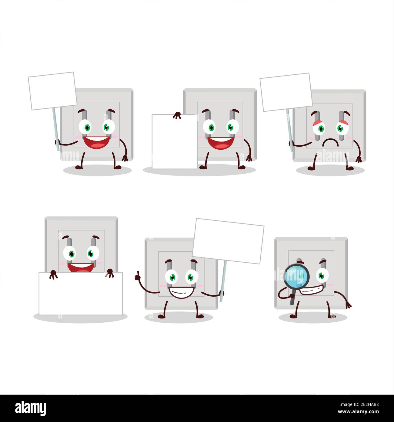 Single electric adapter cartoon character bring information board ...