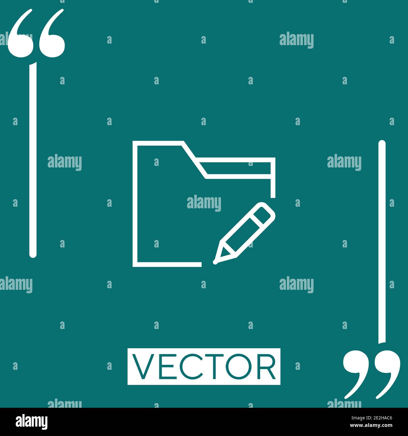 folder vector icon Linear icon. Editable stroke line Stock Vector Image ...