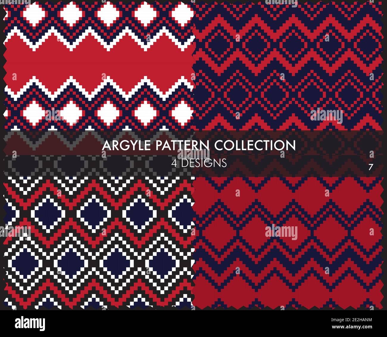 Argyle seamless pattern collection includes 4 design swatches for ...