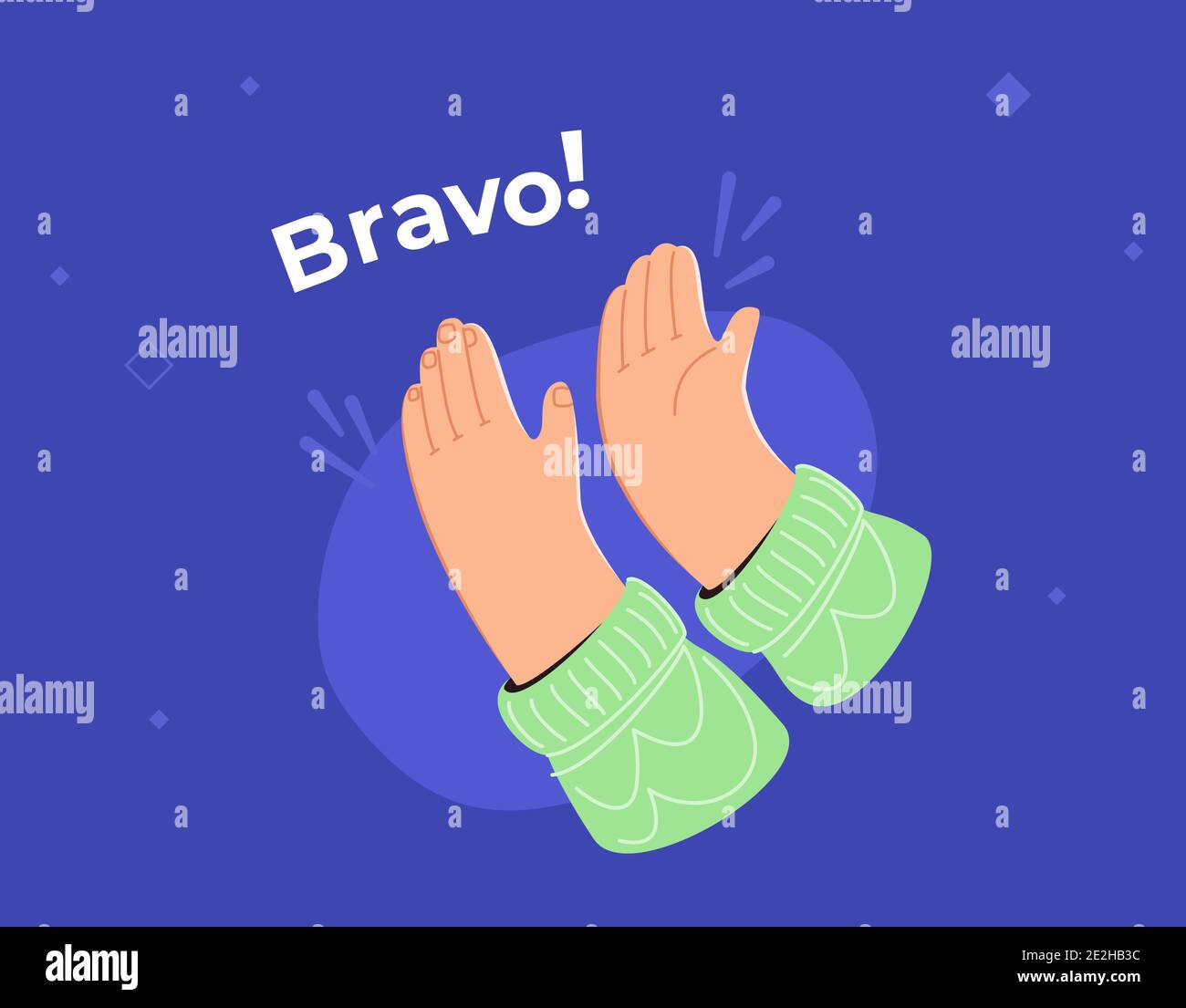 Human hands friendly clapping and cheering bravo Stock Vector