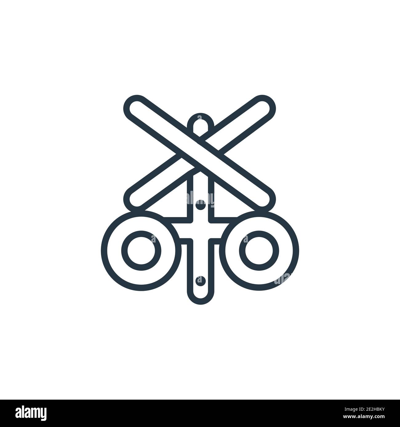 Rail crossing outline vector icon. Thin line black rail crossing icon, flat vector simple element illustration from editable maps and flags concept is Stock Vector