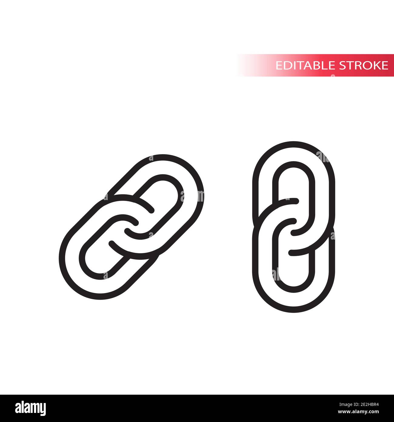 Link chain thin line vector icon. Web outline symbol, editable stroke. Stock Vector