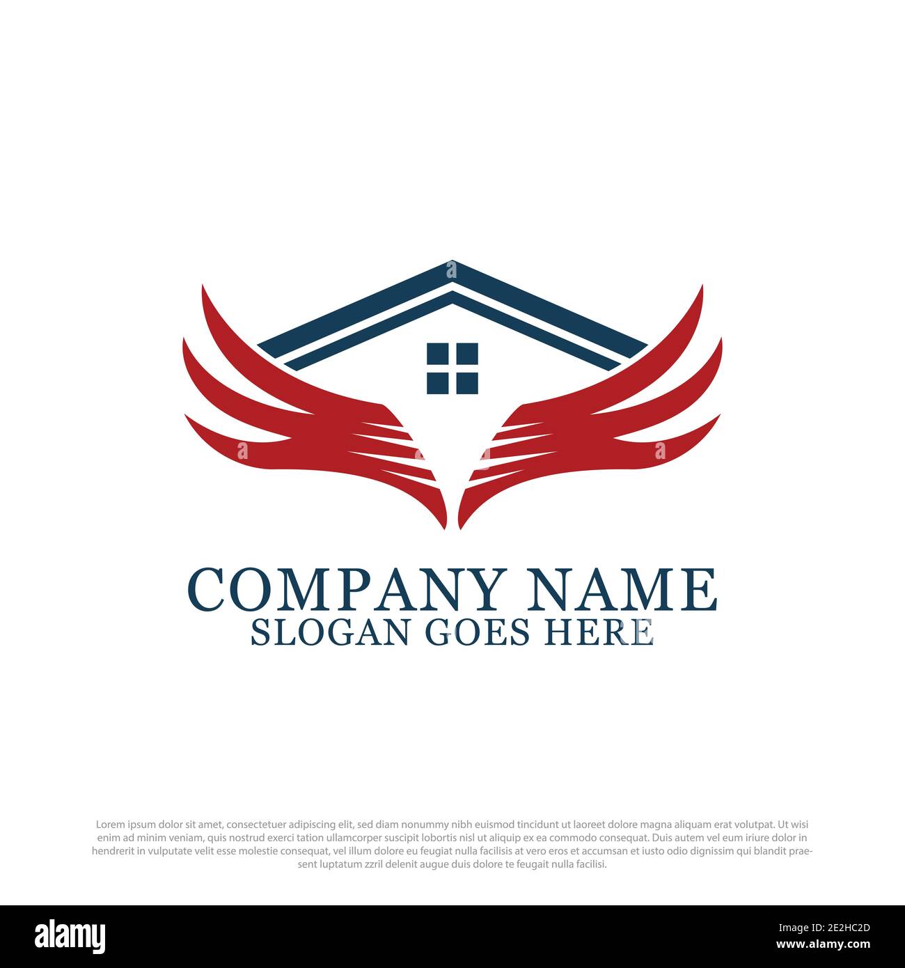 Wing house logo design, military house logo template, best for business