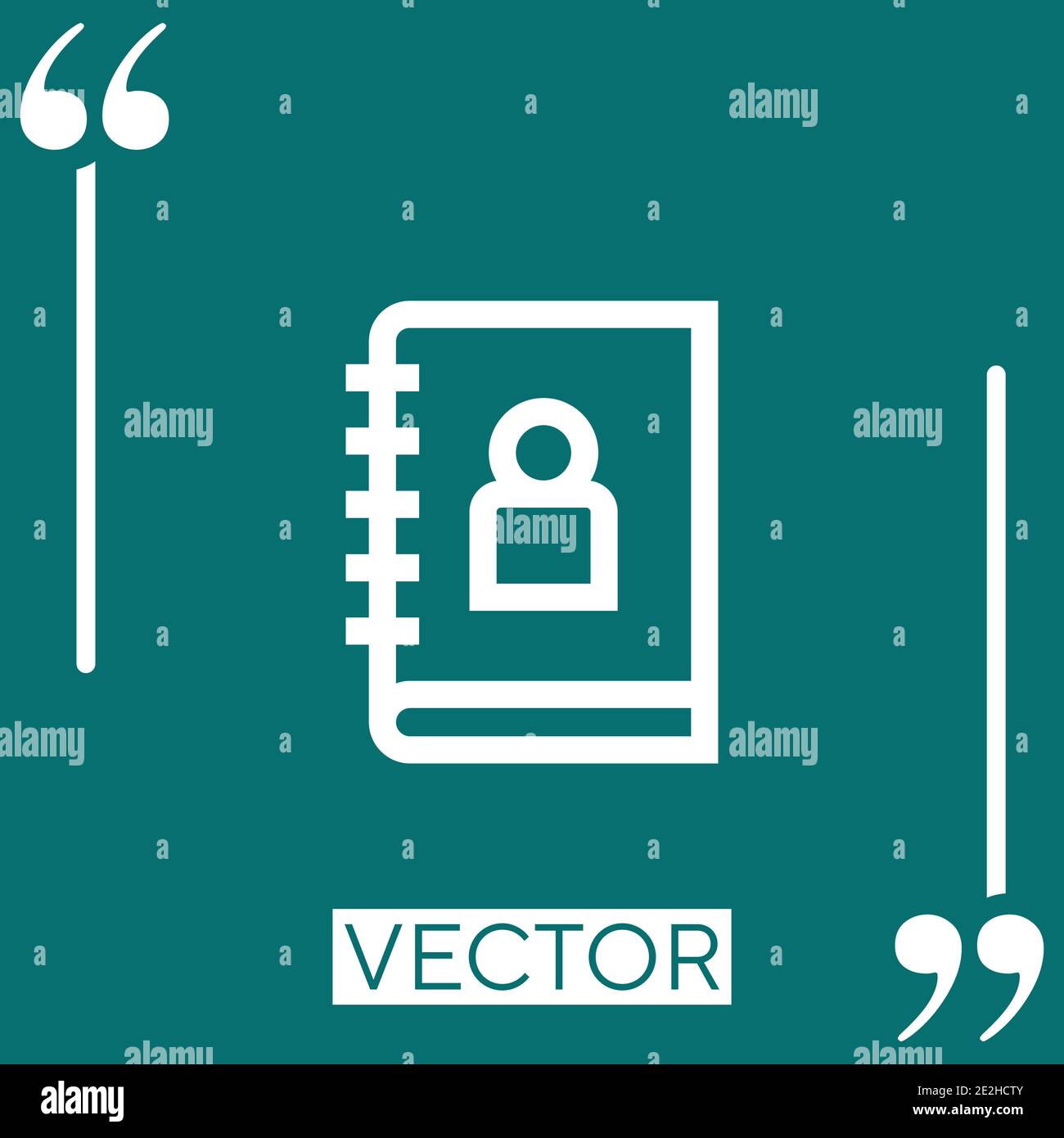adress book vector icon Linear icon. Editable stroke line Stock Vector