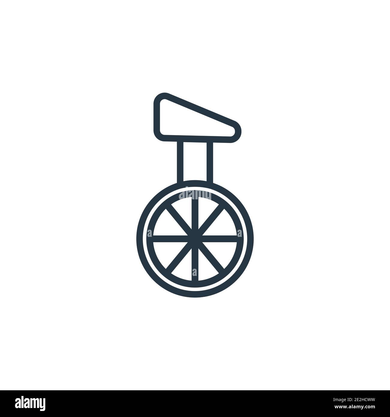 Unicycle outline vector icon. Thin line black unicycle icon, flat
