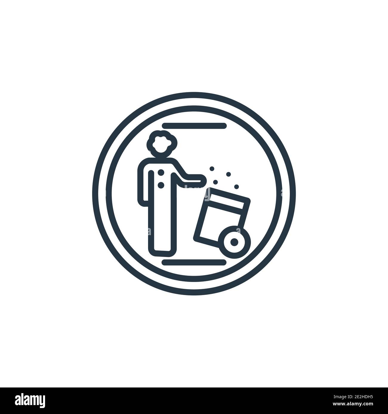 Use dust bin sign outline vector icon. Thin line black use dust bin sign icon, flat vector simple element illustration from editable maps and flags co Stock Vector