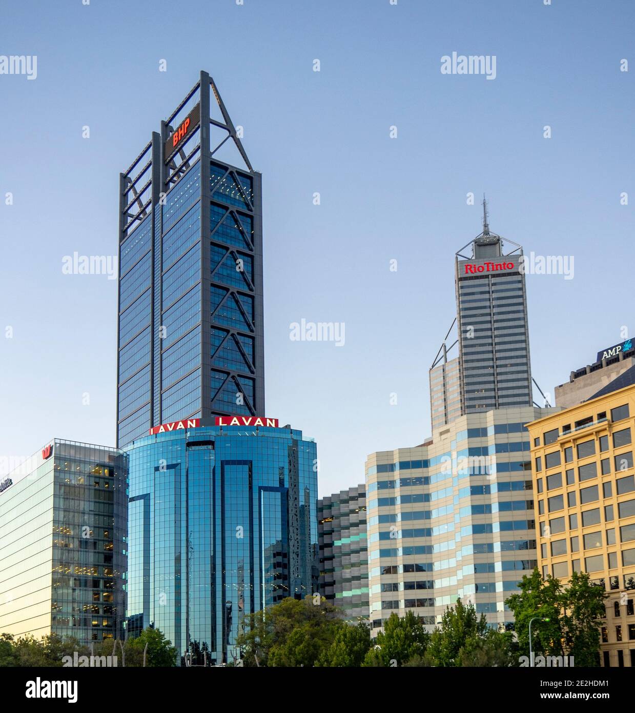 Modern office towers in Perth Western Australia Stock Photo