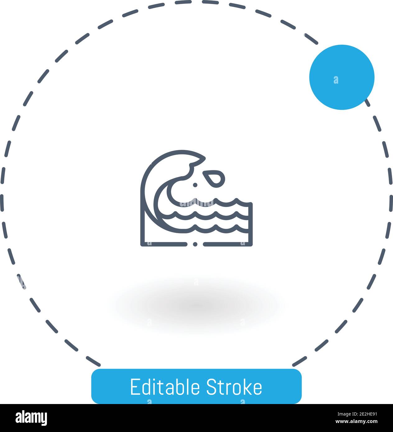 wave vector icon editable stroke outline icons for web and mobile Stock Vector