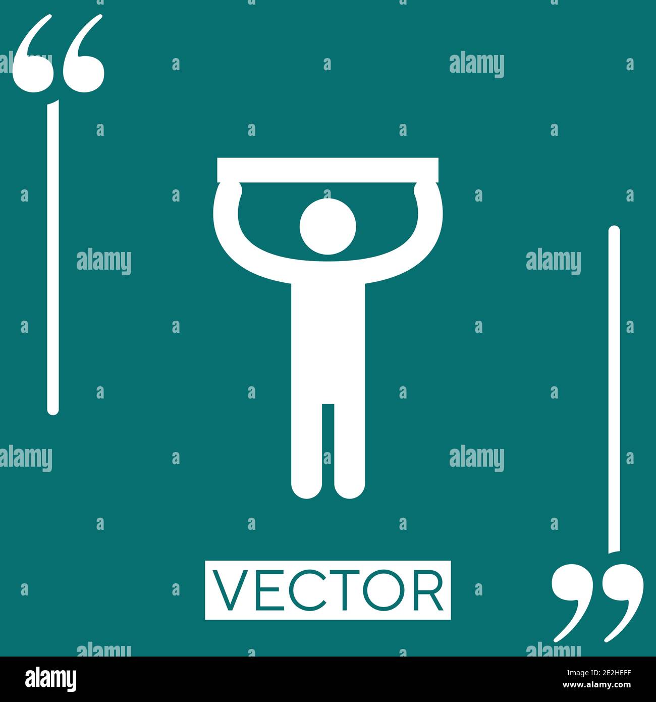 man silhouette touching ceiling vector icon Linear icon. Editable stroke line Stock Vector