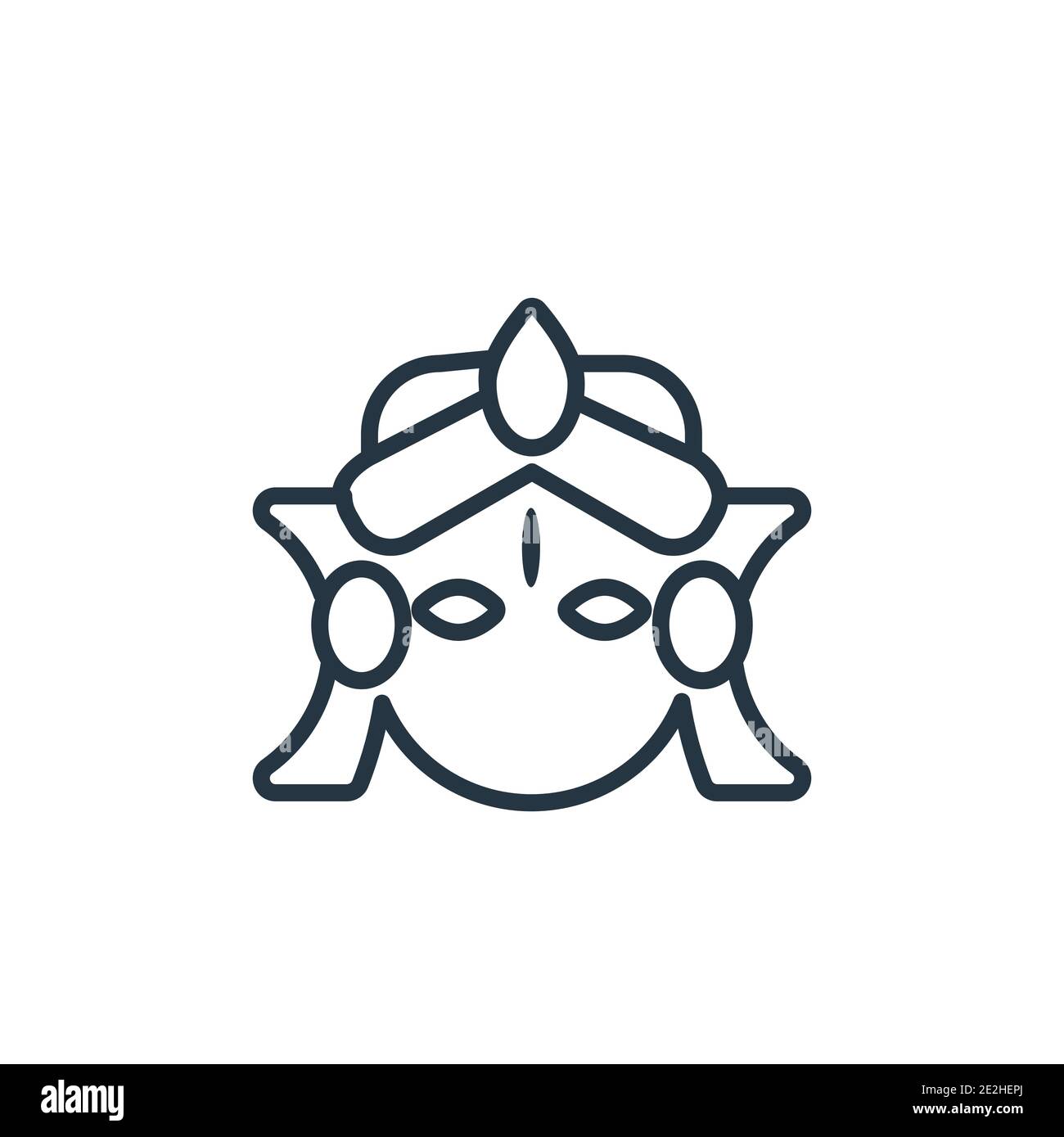 Durga puja outline vector icon. Thin line black durga puja icon, flat vector simple element illustration from editable india concept isolated stroke o Stock Vector