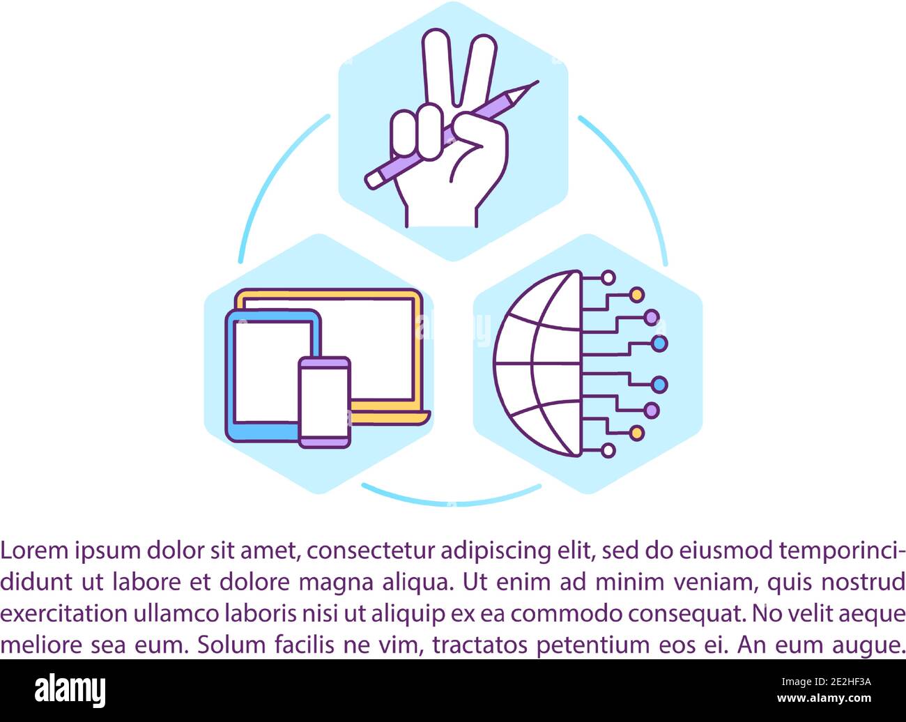 Online content creator concept icon with text Stock Vector
