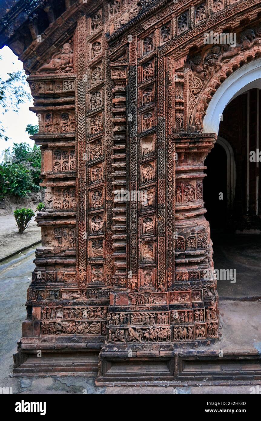 Baranagar. West Bengal, India. The Gangeswar Jor Bangla temple was