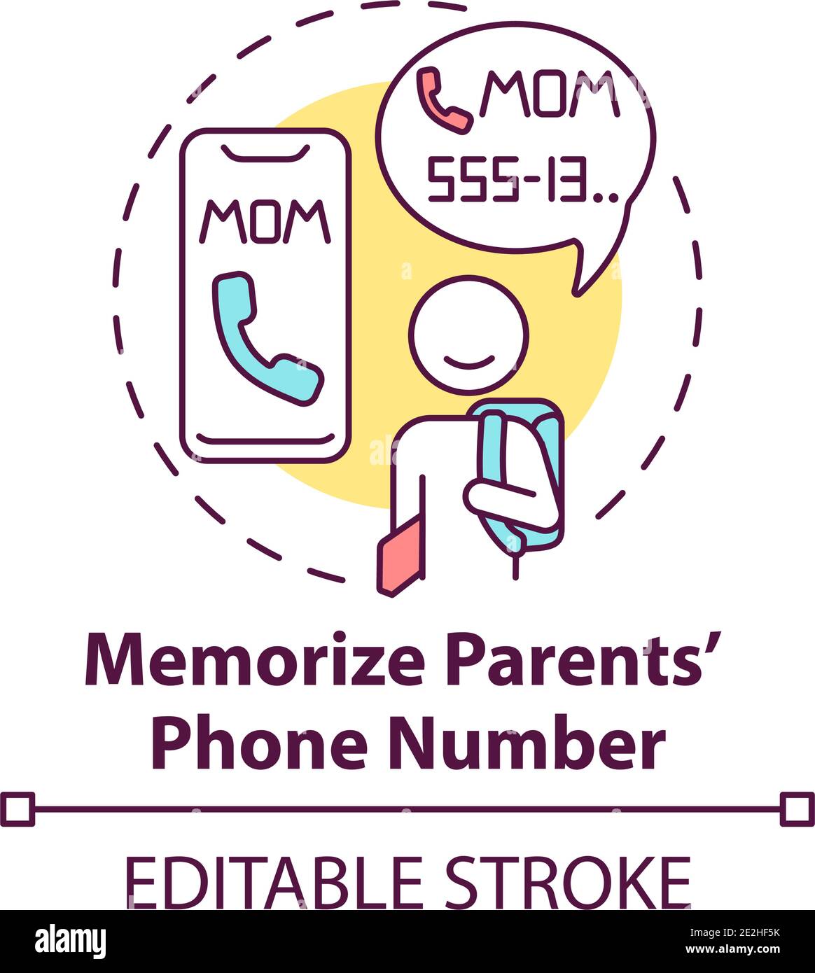 Memorize parents phone number concept icon Stock Vector Image & Art Alamy