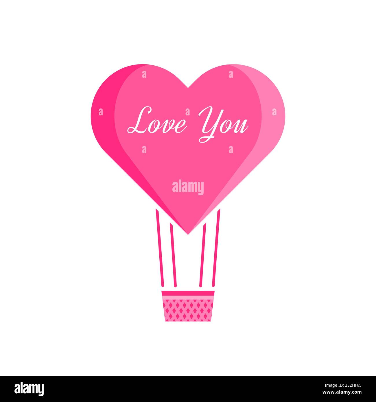 Hot Air Balloon Love Heart Shape Illustration Vector Template Stock ...