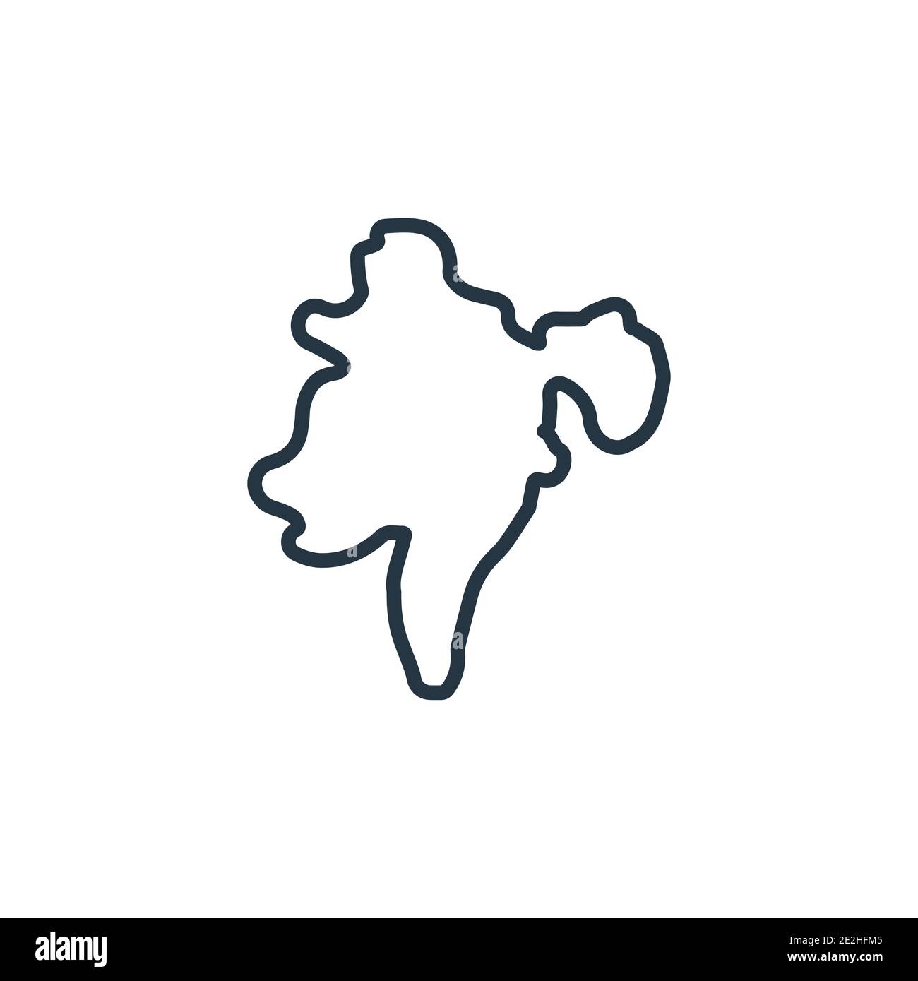 Assam outline vector icon. Thin line black assam icon, flat vector simple element illustration from editable india concept isolated on white backgroun Stock Vector