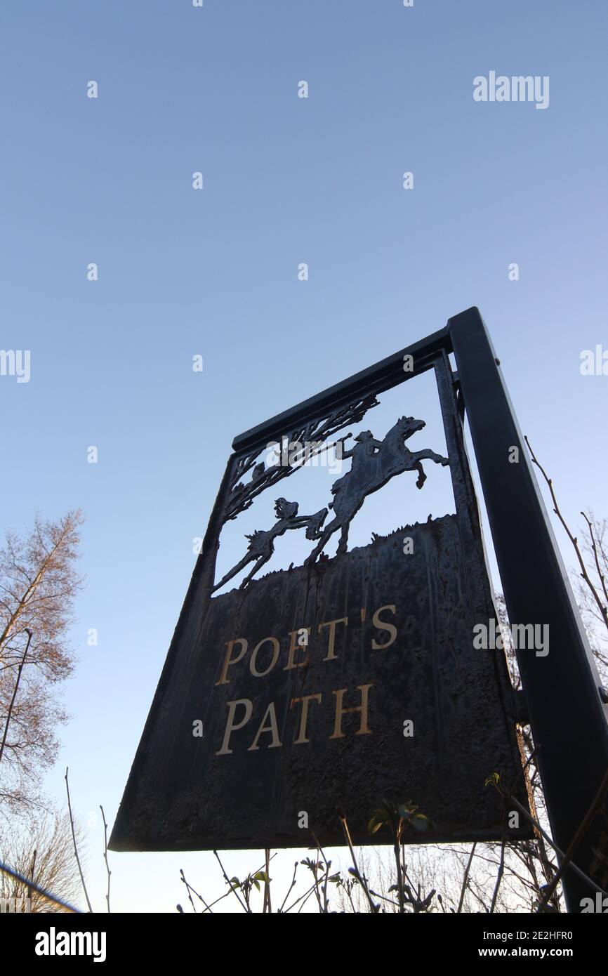 Poets Path, Alloway, Ayrshire, Scotland,UK. Signs along an attractive