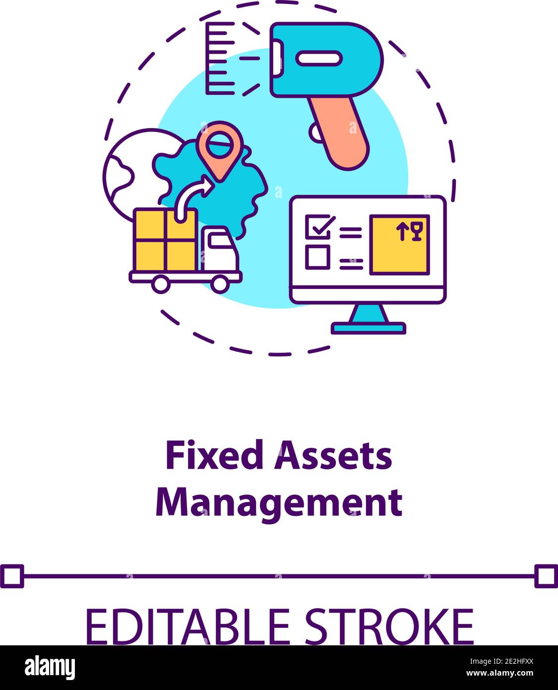 Fixed assets management concept icon Stock Vector Image & Art - Alamy